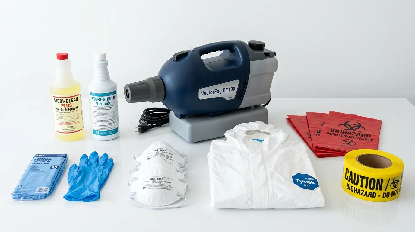 Professional biohazard remediation crew working in Westview